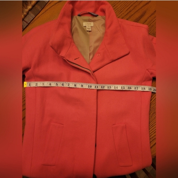 J.Crew Cocoon Coat in Italian Stadium-Cloth Wool Blend Coral Pink Size 0 - Picture 7 of 9